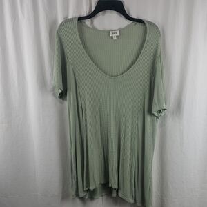 BKE Women's XL Sage Green Ribbed Swing Top